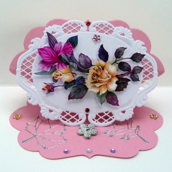 Easel kaart met bloemen