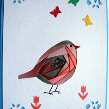 Irisvouwen, vogeltje